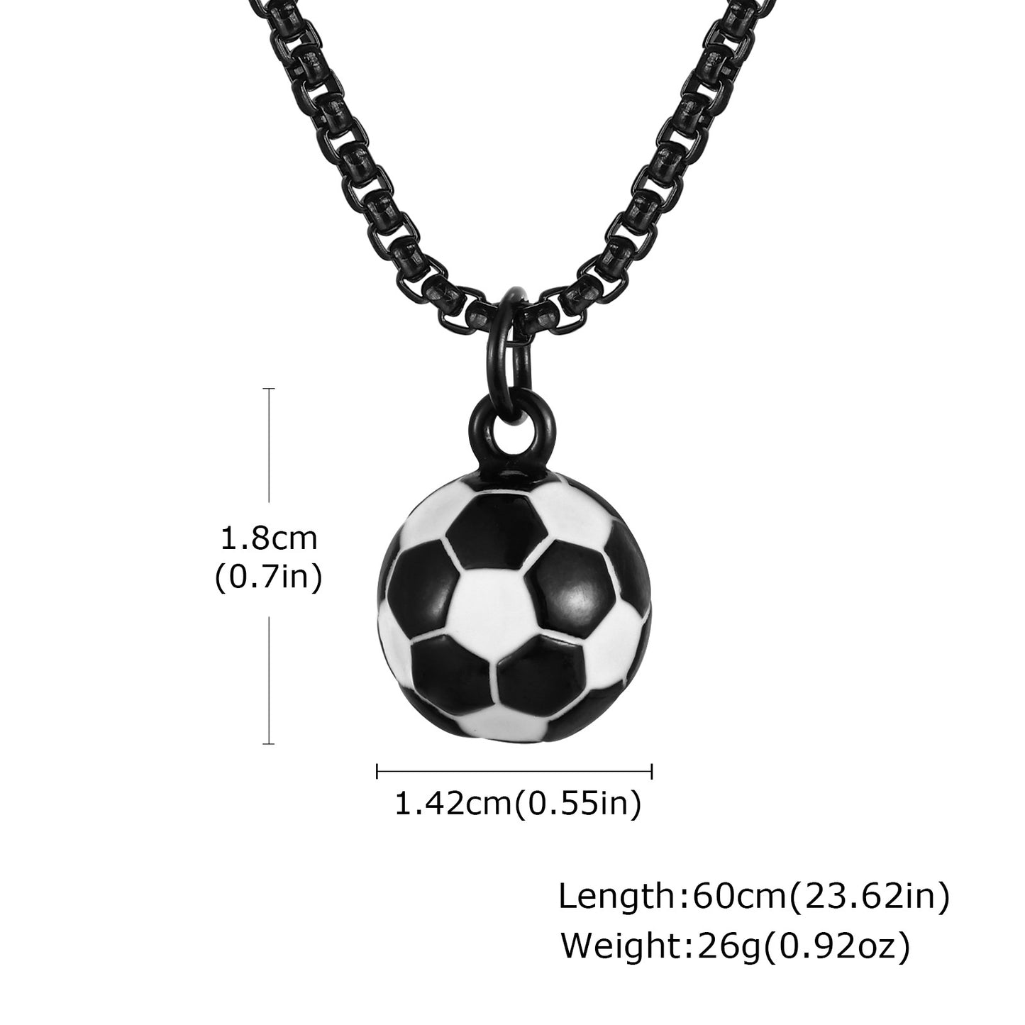 Planderful Stainless Steel Football Necklace for Men