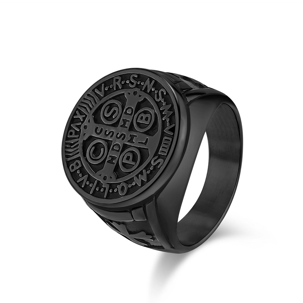 Cross-Border European and American Retro Exorcist Cross Ring