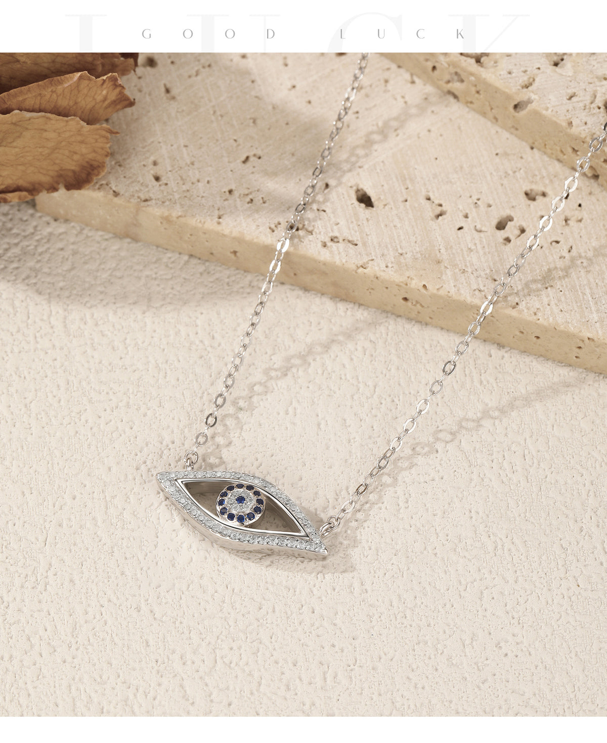 925 Sterling Silver Eye Openwork Necklace