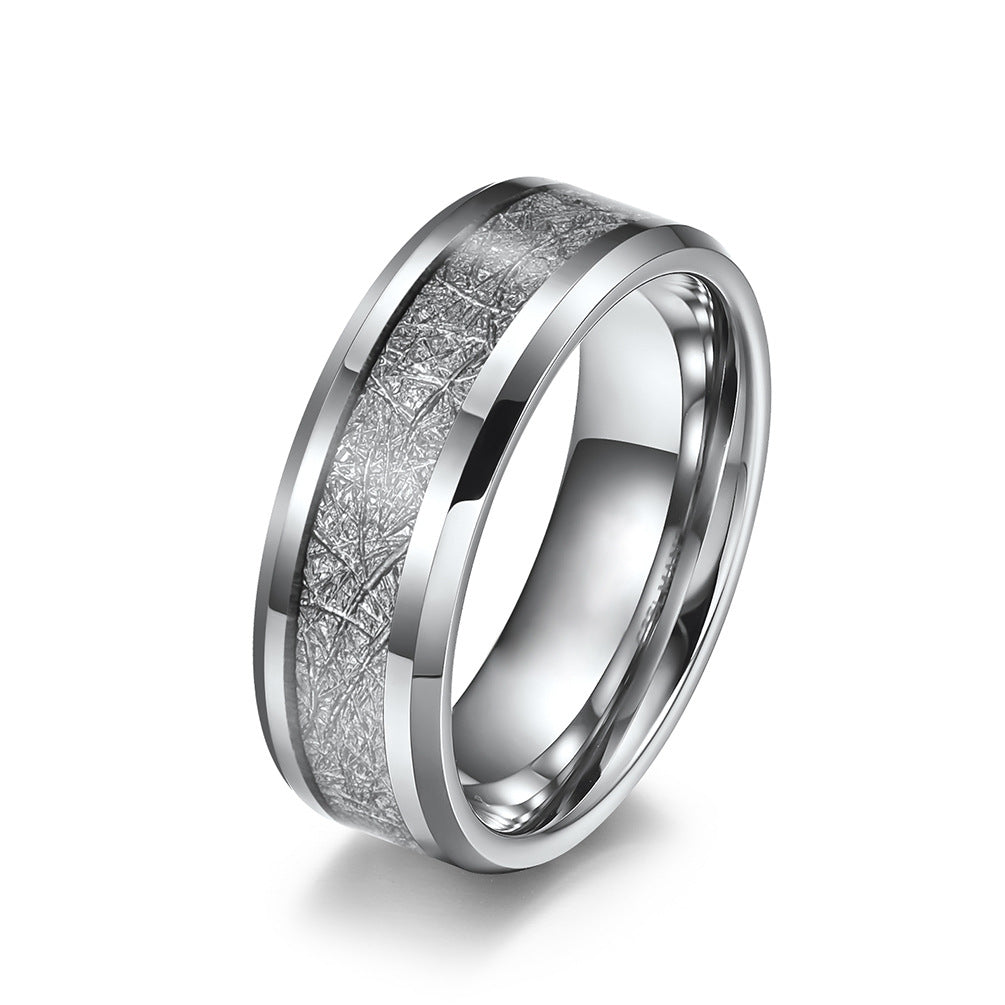 Cross-Border E-Commerce Inlaid Ice Silk Tungsten Steel Ring