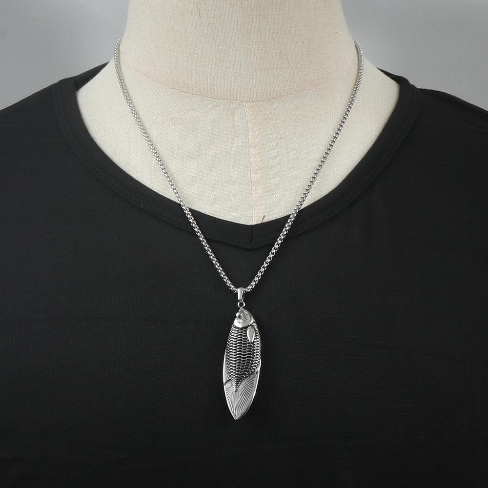 European And American Stainless Steel Fighting Fish Pendant