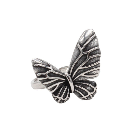 Retro Butterfly Titanium Steel Ring for Men