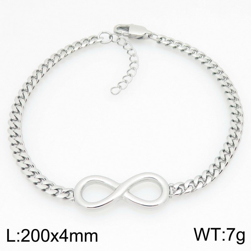 Minimalist Infinity Symbol Bracelet Unisex Commuter Design Sense 8 Characters Adjustable