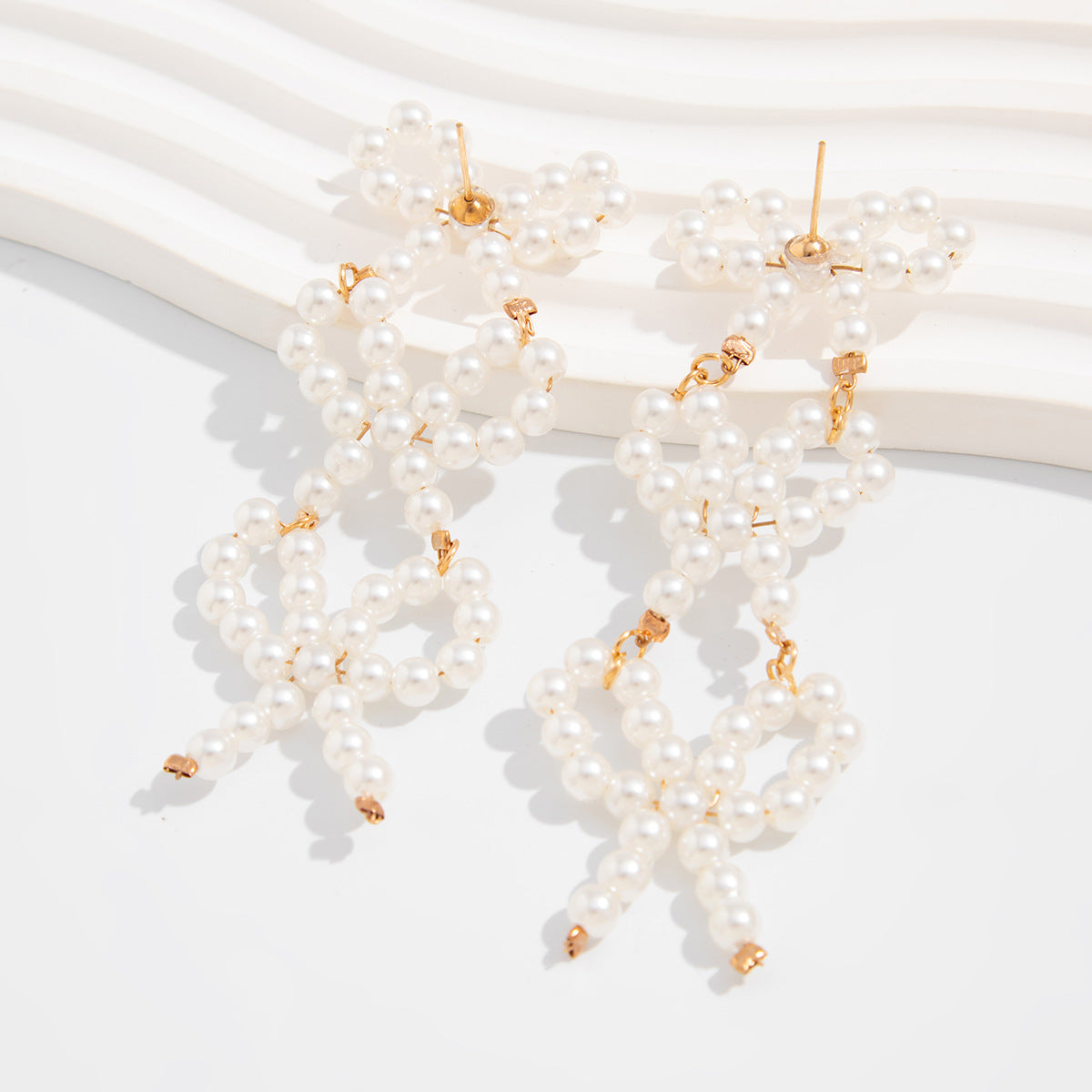 Planderful Vienna Verve Earrings – Elegant French Temperament with Imitation Pearls