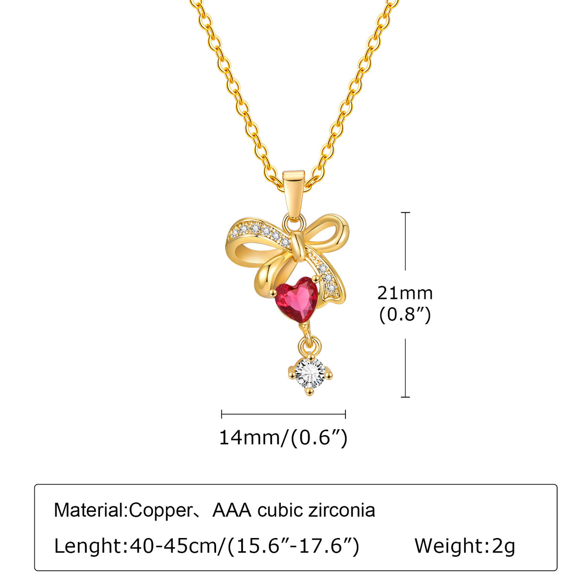 European And American Jewelry Gold Heart-Shaped Zircon Pendant Necklace Women Jewelry Wholesale