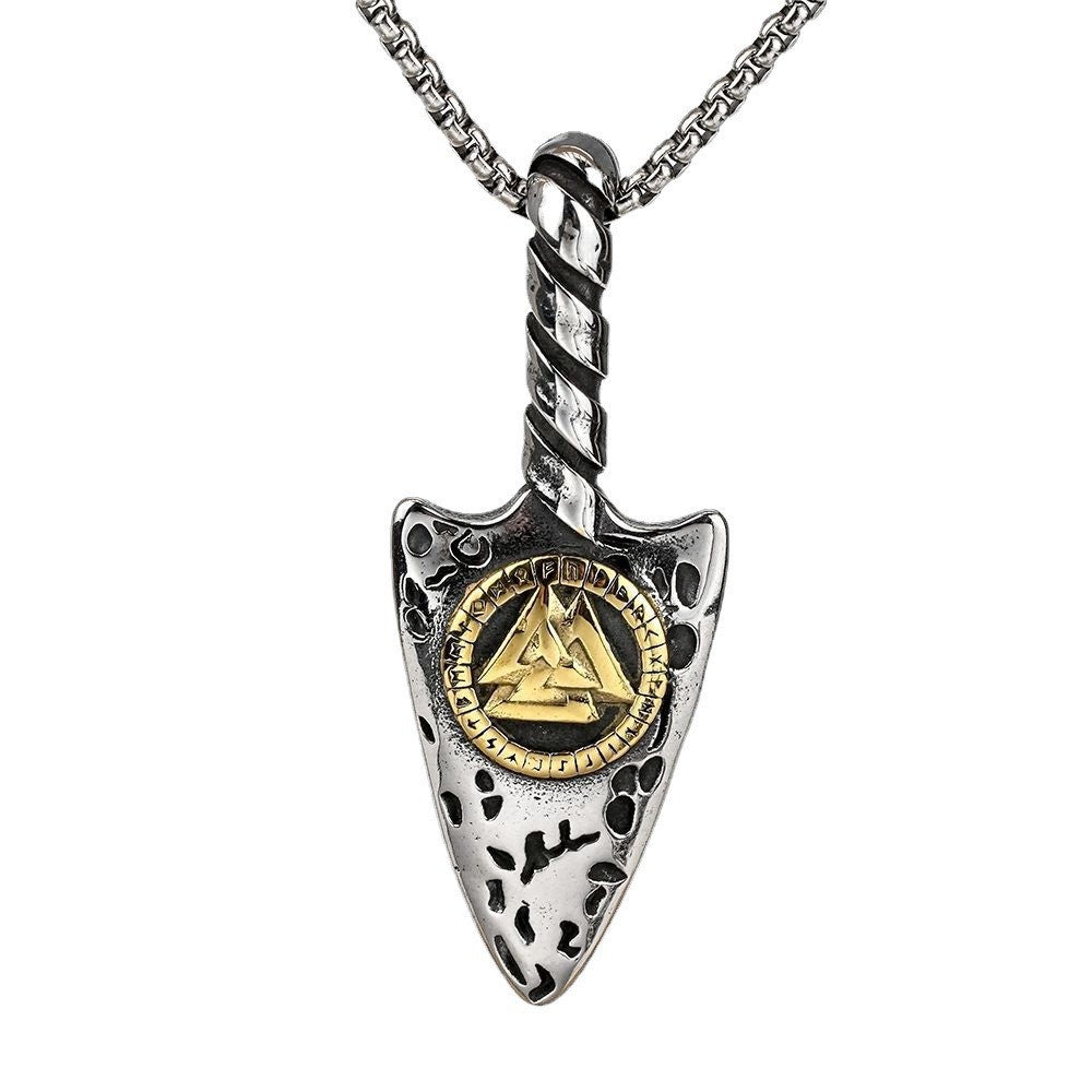 Nordic Retro Men's Pendant Stainless Steel Compass Necklace