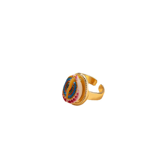 Shell Print Ring: Elegant Vienna Verve Collection - Premium Metal Jewelry