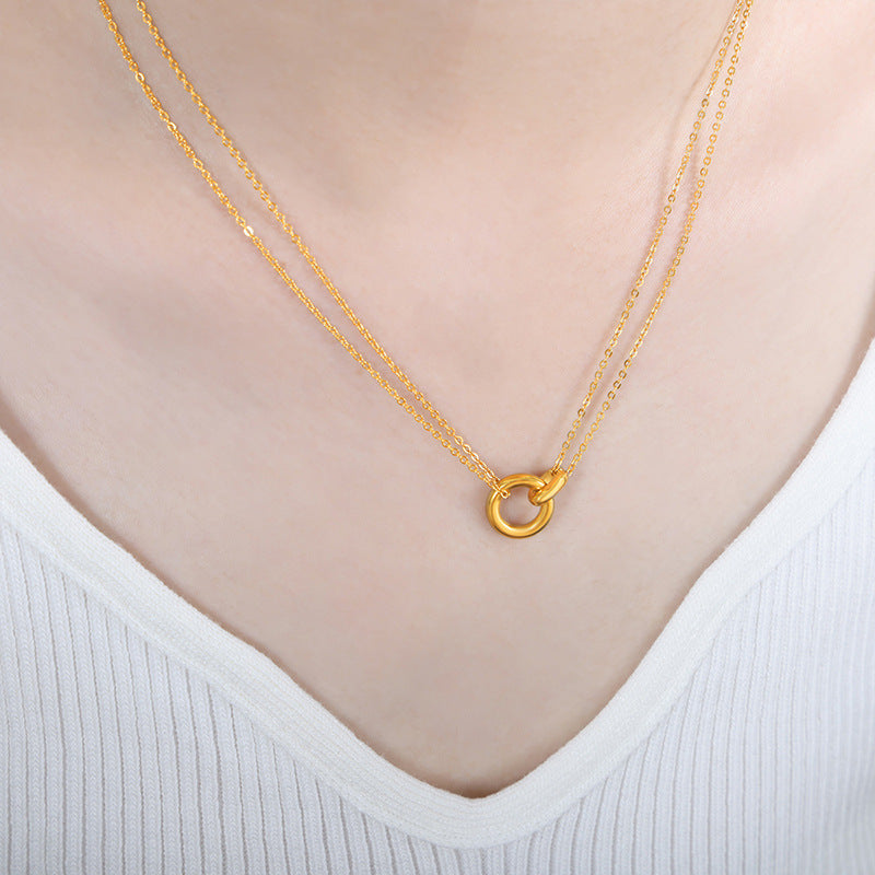 Double Chain Gold-Plated Necklace for Stylish Commuters