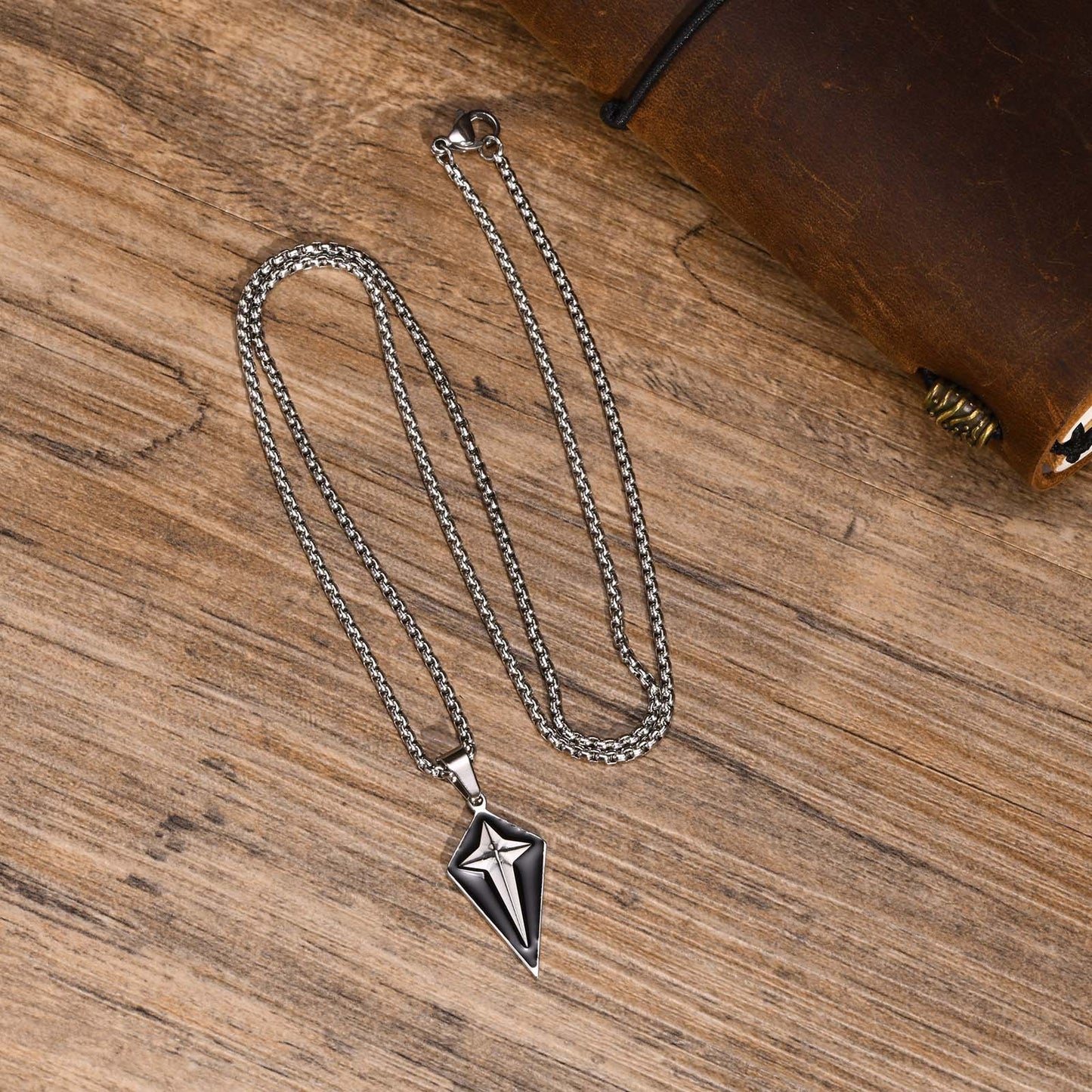 European And American Jewelry Men's Steel Tetragonal Pendant