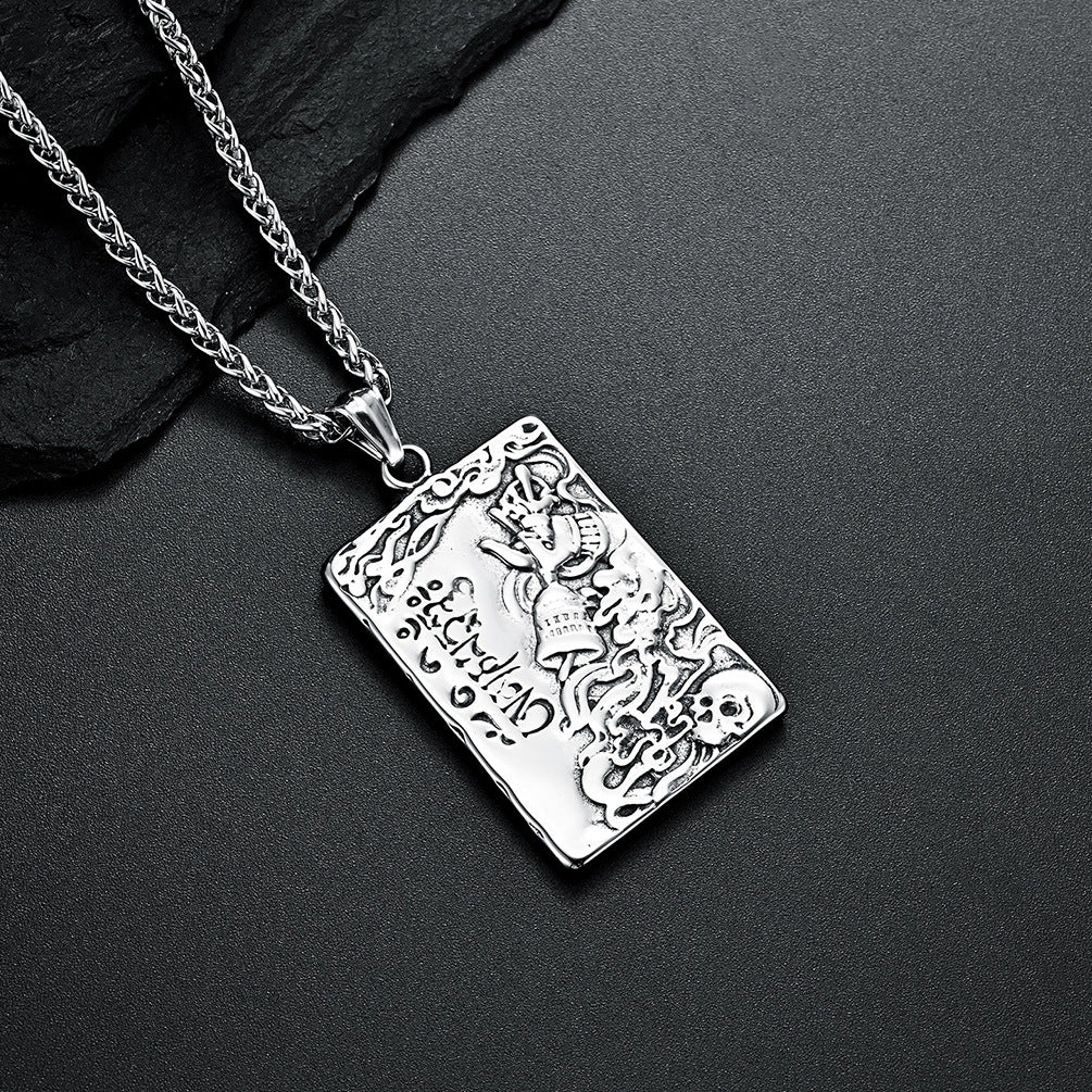 Retro Ethnic Style Ming King Stainless Steel Pendant Necklace