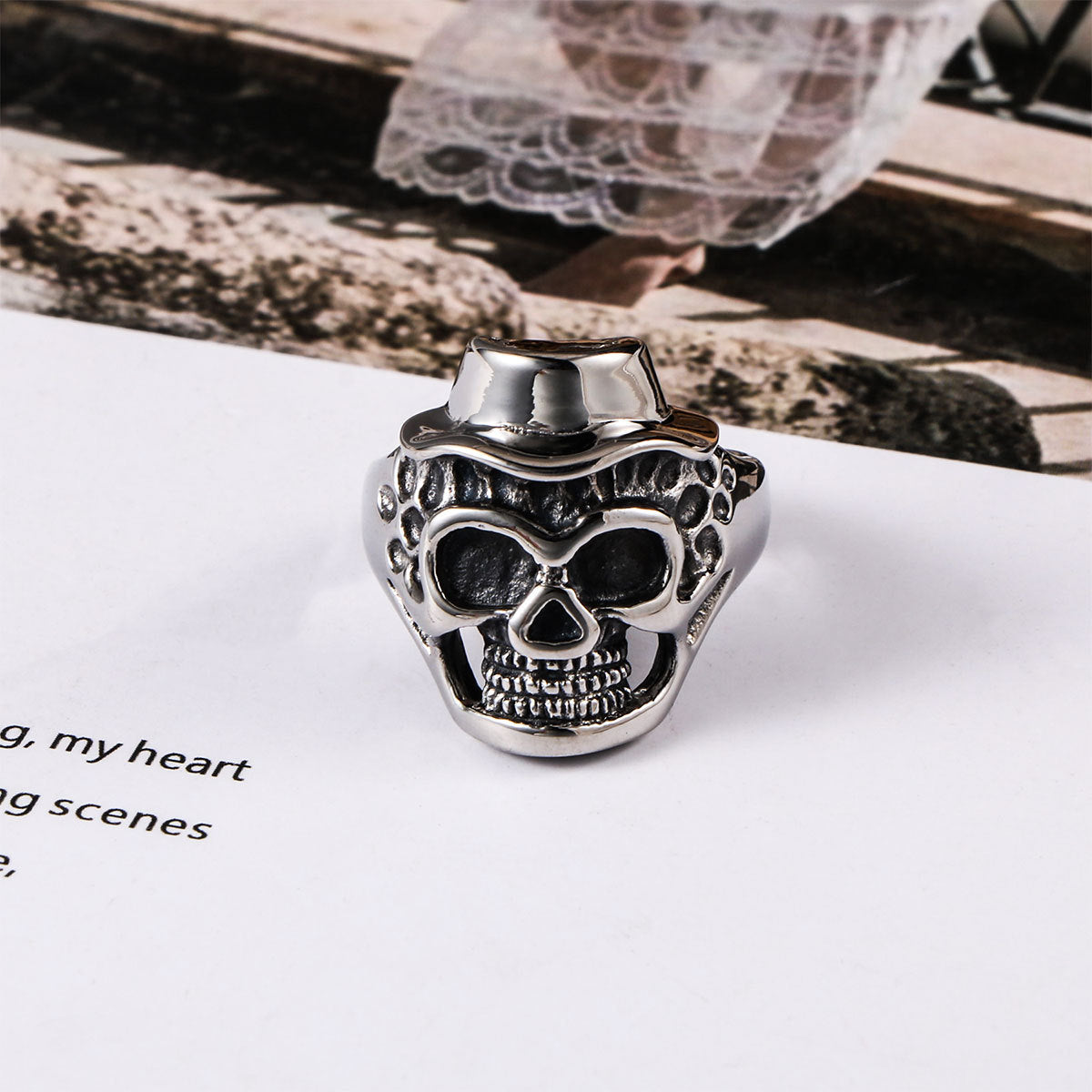 Skull Titanium Steel Mens Ring Trendy Cool Jewelry Size 7 12