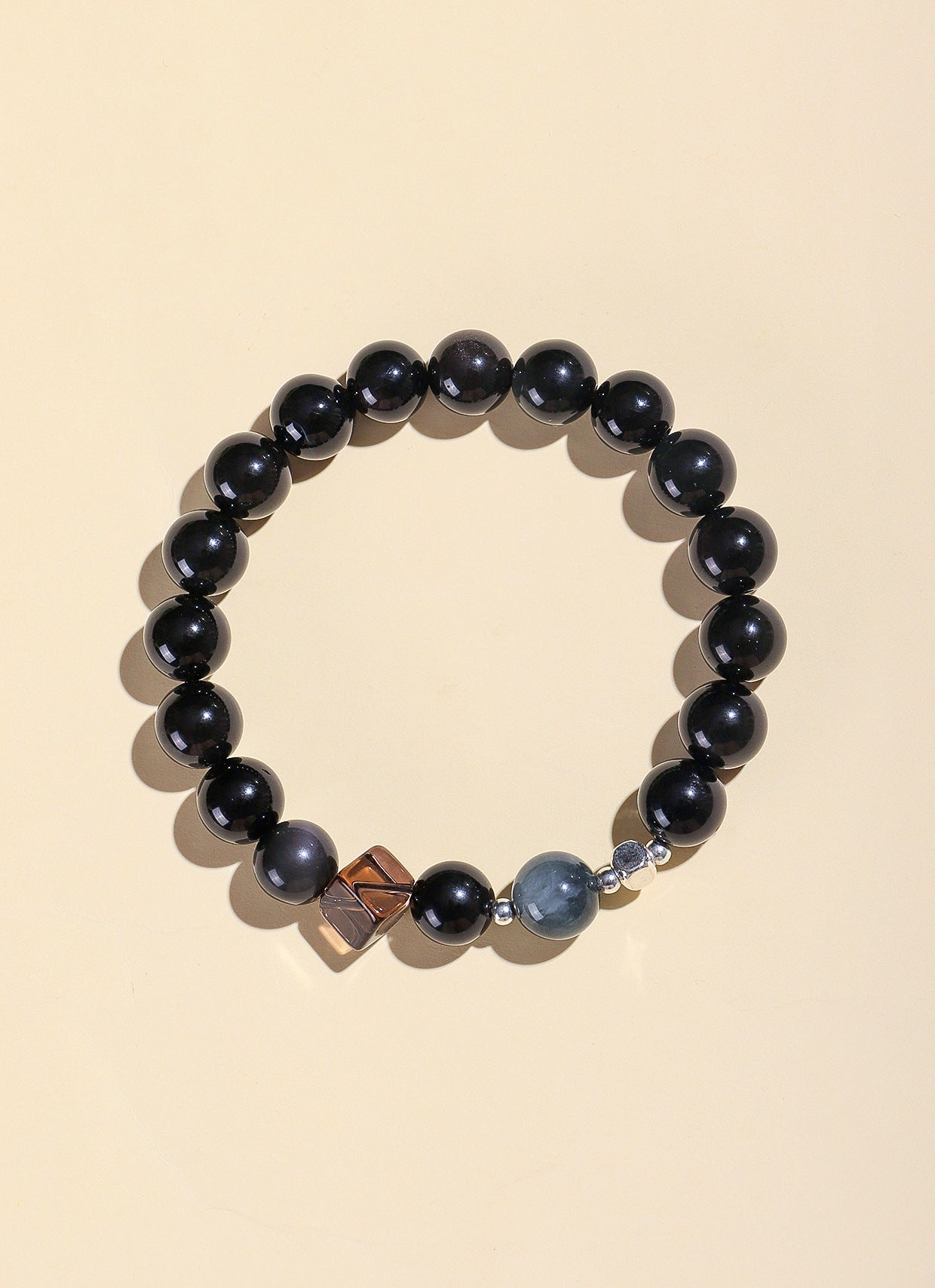 Planderful Fortune's Favor Bracelet – Elegant Obsidian Design for Couples