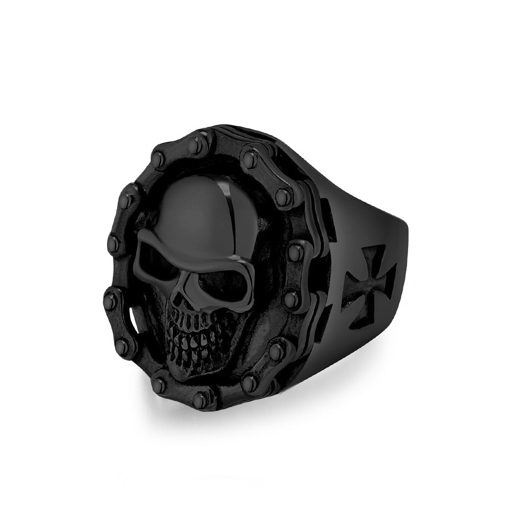 European American Retro Hiphop Skull Ring for Men Wholesale