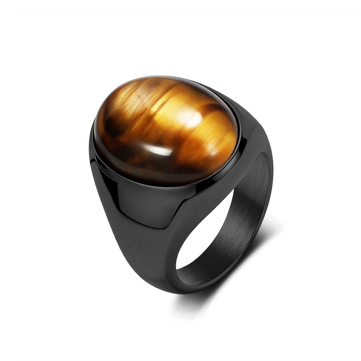 Stainless Steel Tiger's Eye Ring