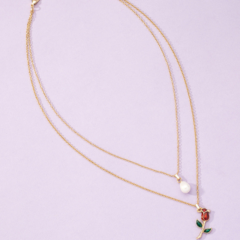 Rose Pearl Necklace - Vienna Verve Collection