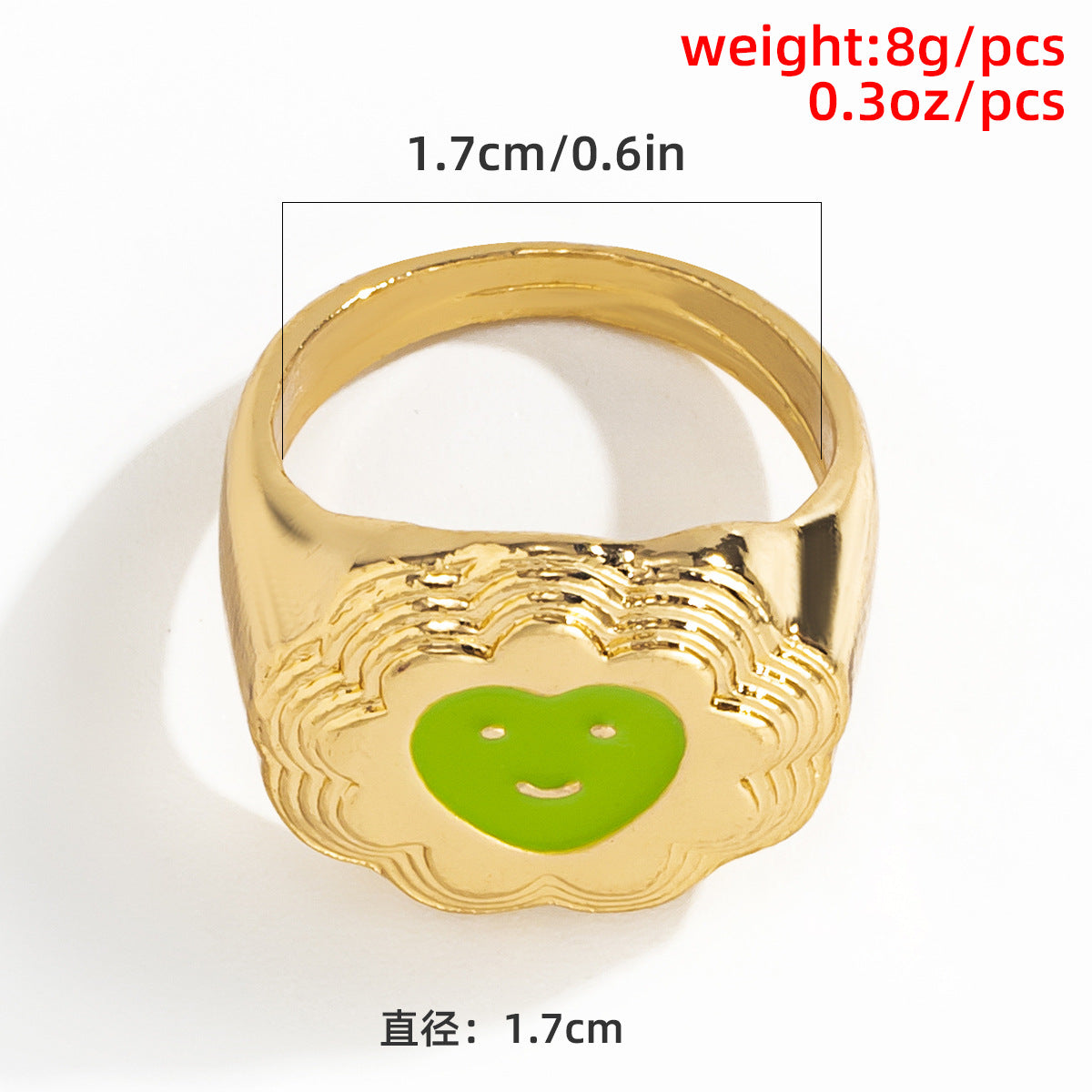 Trendy Heart & Smiley Face Ring - Vienna Verve Collection