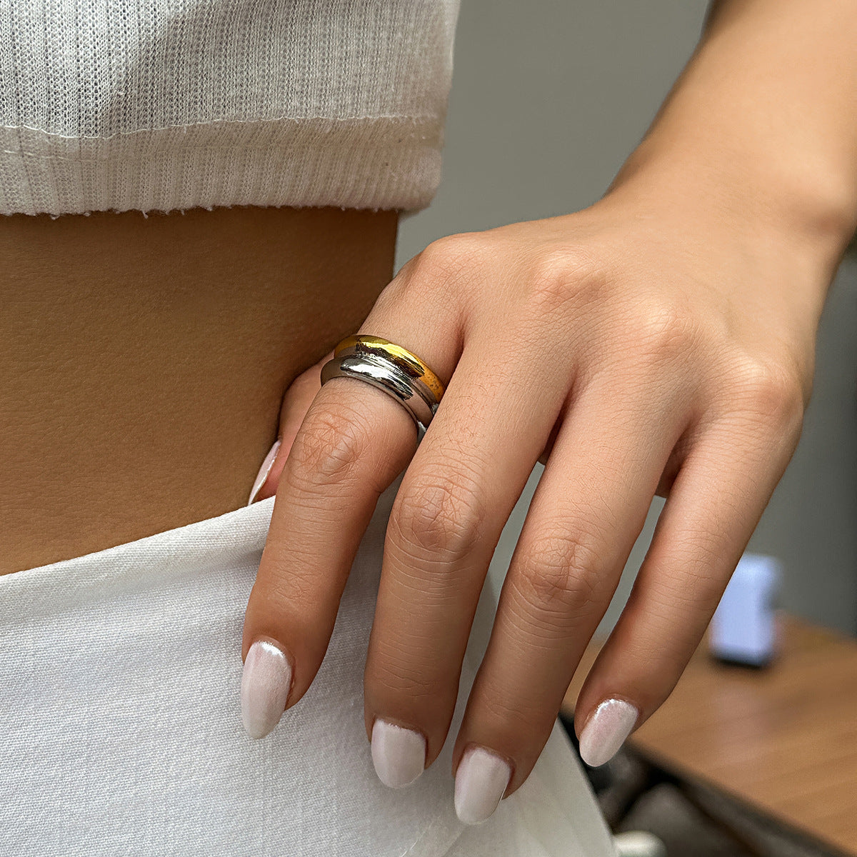Personalized Geometric Corrugated Ring Retro By Planderful Vienna Verve For Modern Women Jewelry Lovers