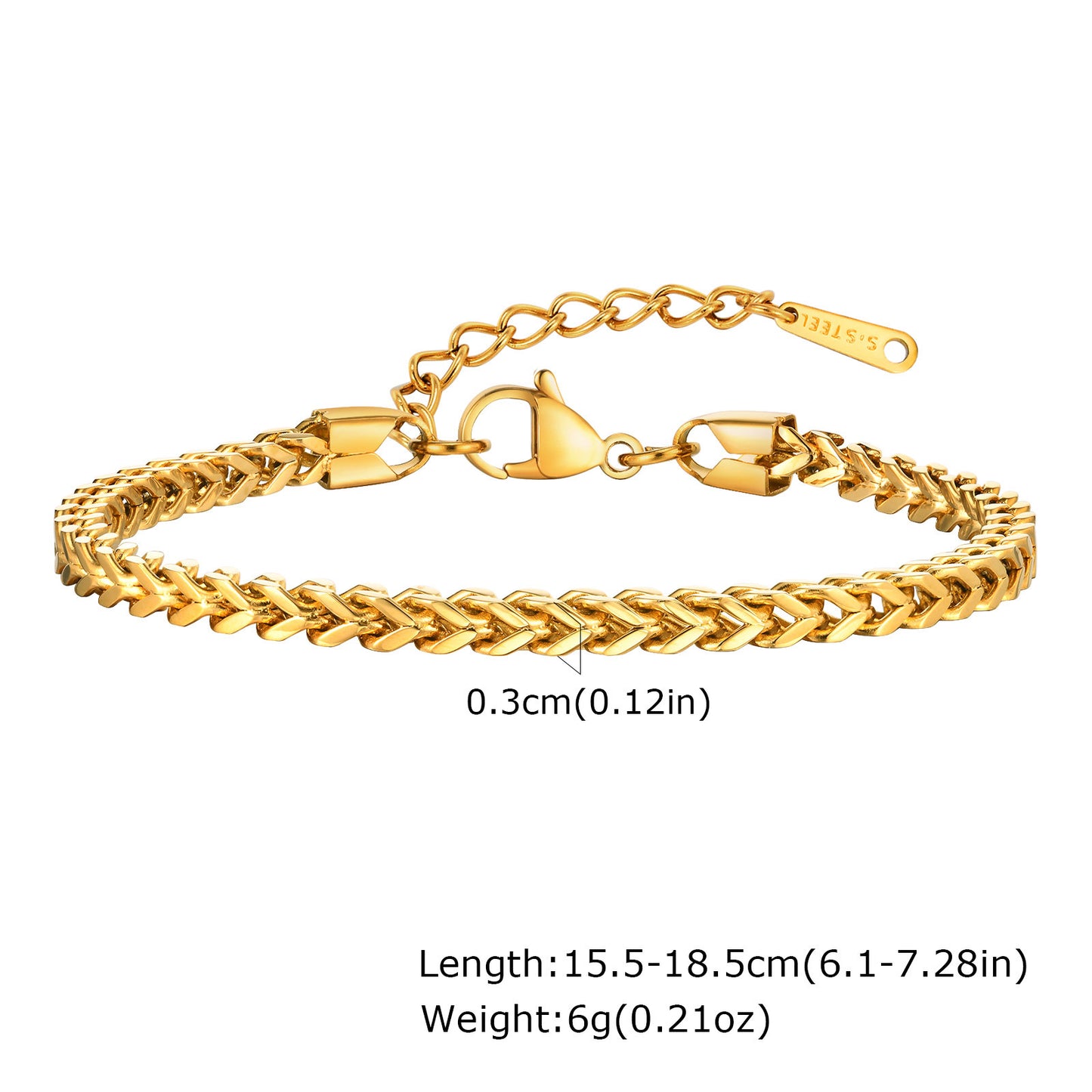 Jewelry Wholesale Geometric Gold Stainless Steel Bracelet Women