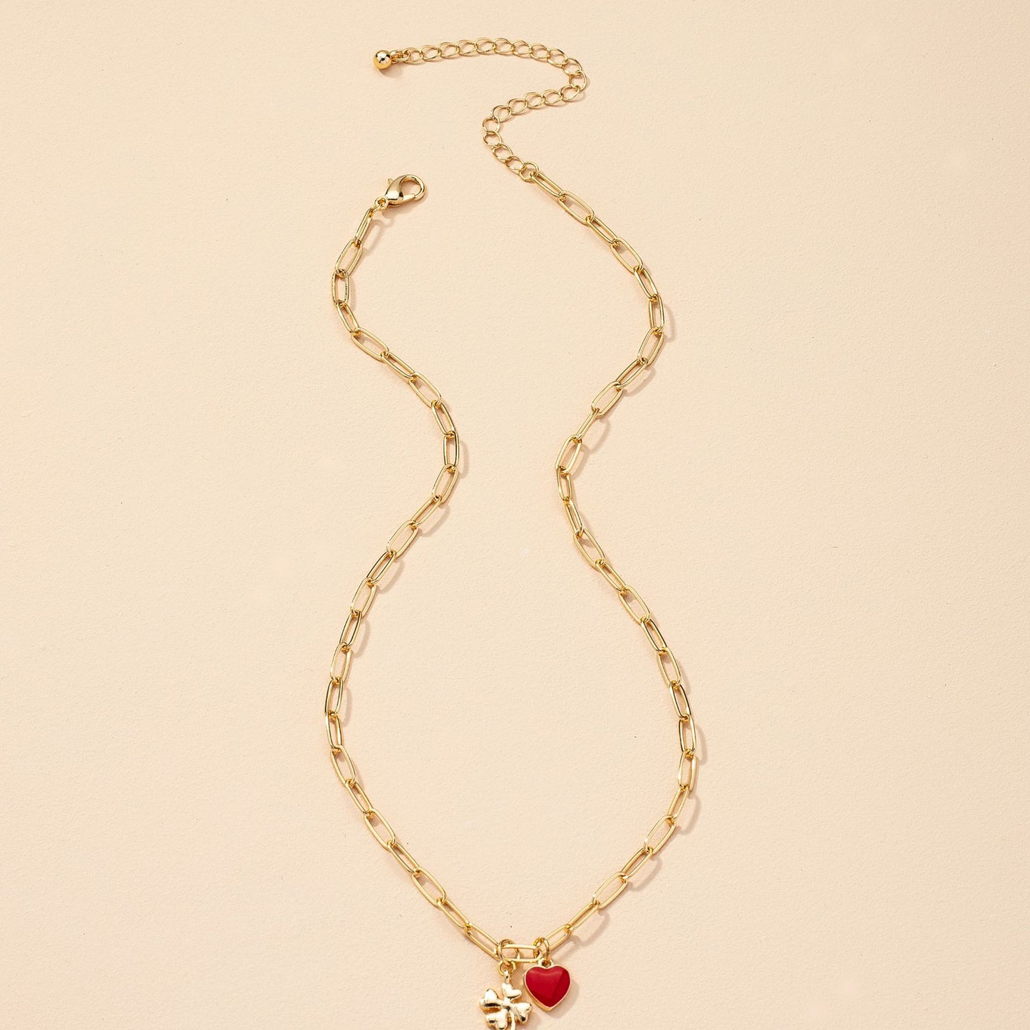 French Love Pendant Necklace with Bamboo Chain - Vienna Verve Collection
