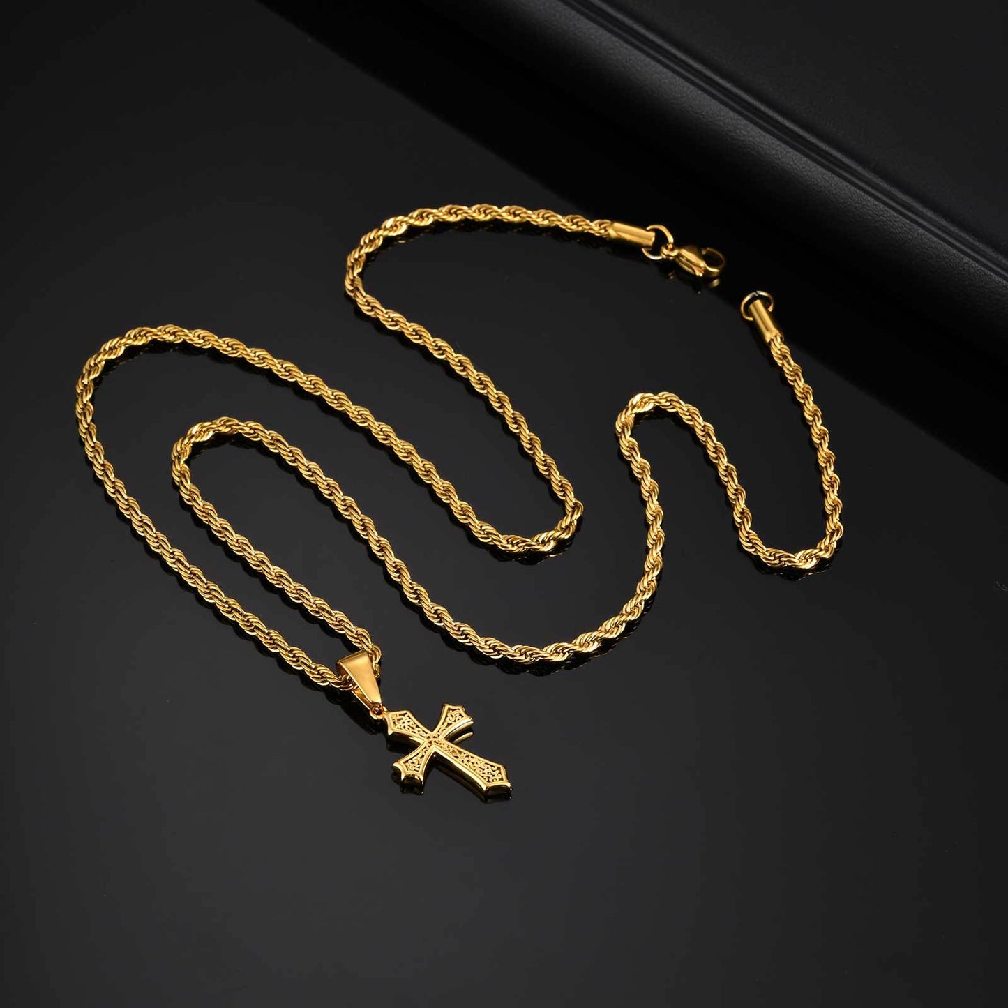 Planderful Personalised Cross Pendant Men Stainless Steel