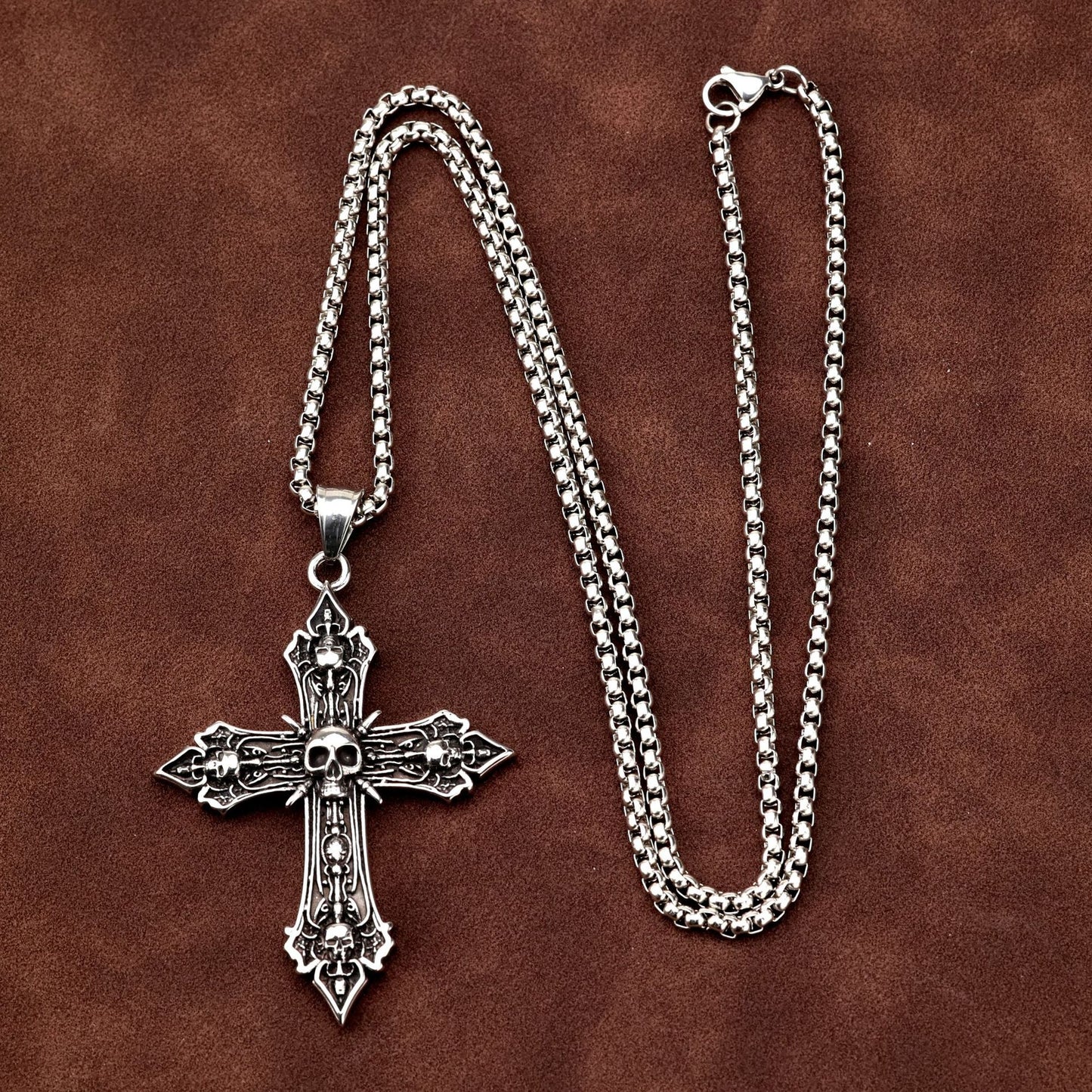 Planderful Baroque Cross Necklace Unisex Vintage Bohemian Pendant For Men And Women