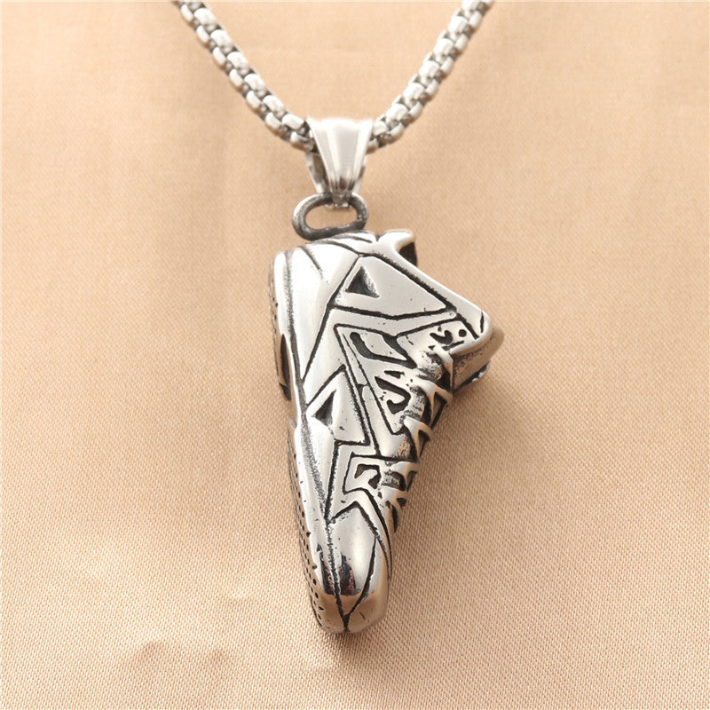 Personalized Punk Titanium Steel Sports Shoes Pendant Necklace for Men - Retro Trendy Casual Style