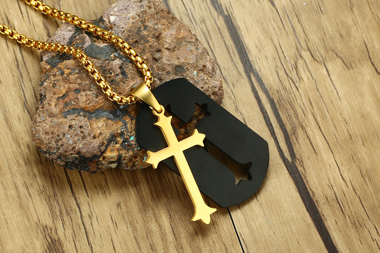 Jewelry 45MM Stainless Steel Cross Pendant for Men