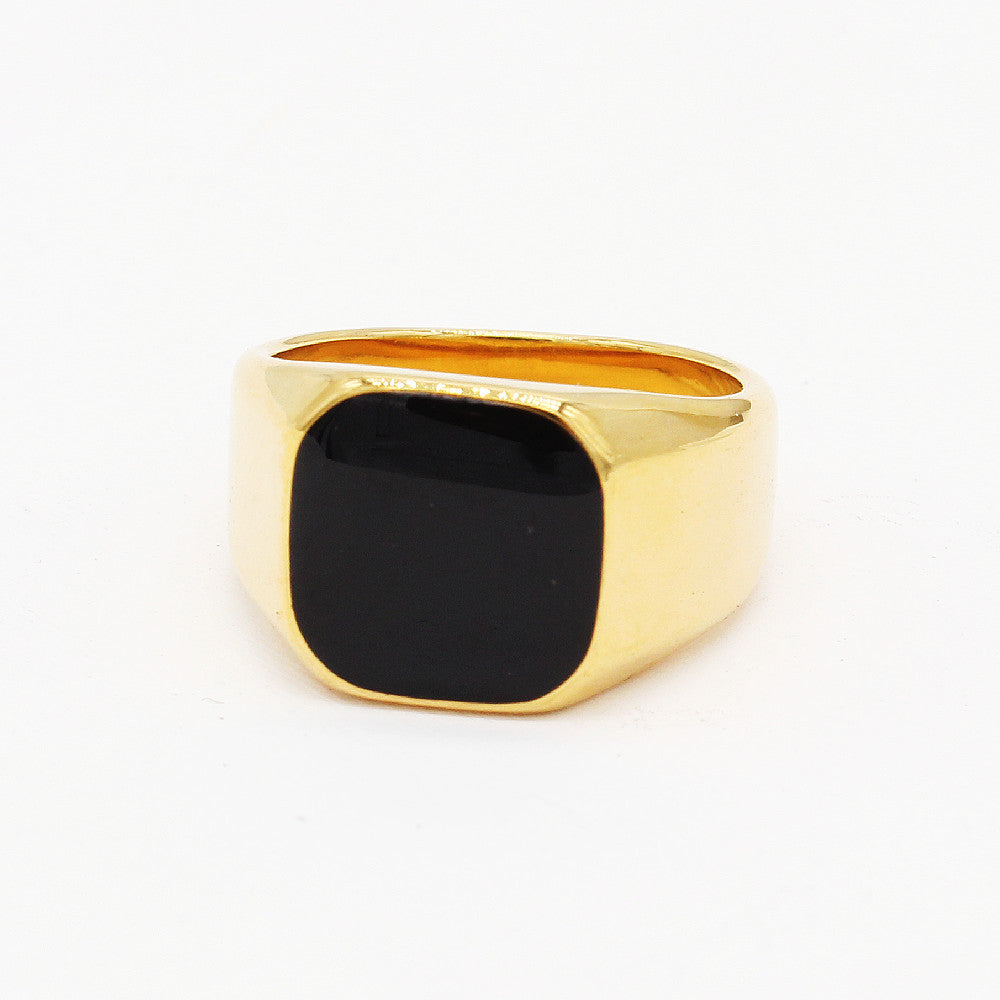 Planderful Square Shell Titanium Steel Ring Unisex Fashion Jewelry For Men And Women Durable Statement