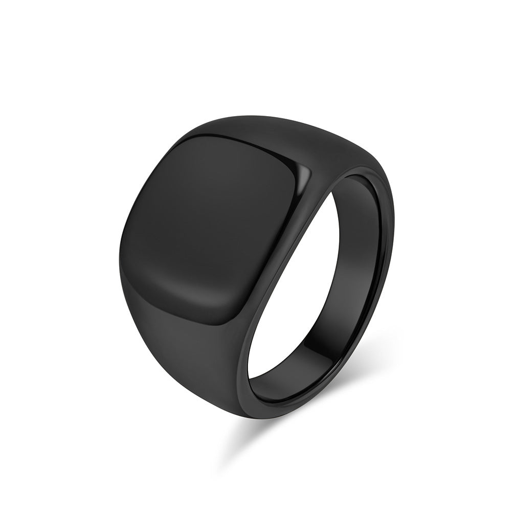 Cold Neutral Wind Mirror Curved Titanium Steel Ring for Men