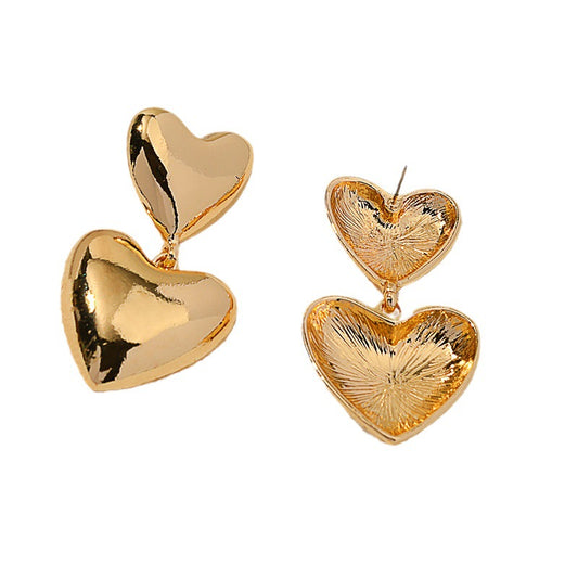 Elegant Metal Heart Shaped Earrings for Women - Vienna Verve Collection