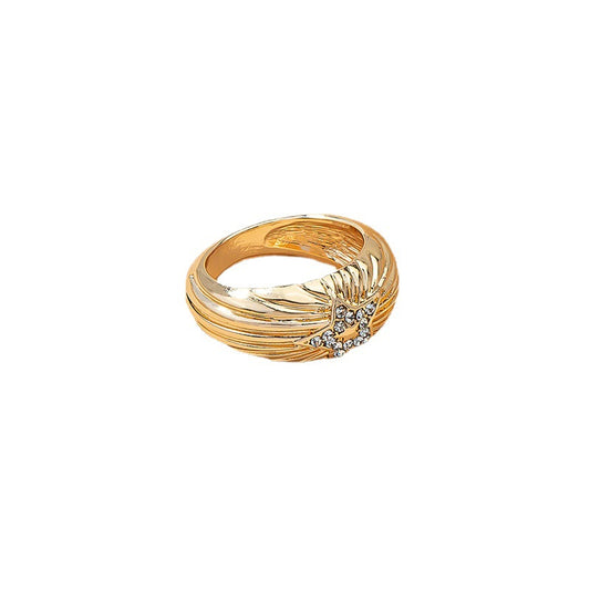 Stylish Zircon Adorned Star Ring - Vienna Verve Collection
