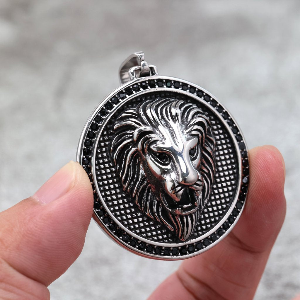 Lion Head Stainless Steel Men's Pendant Necklace