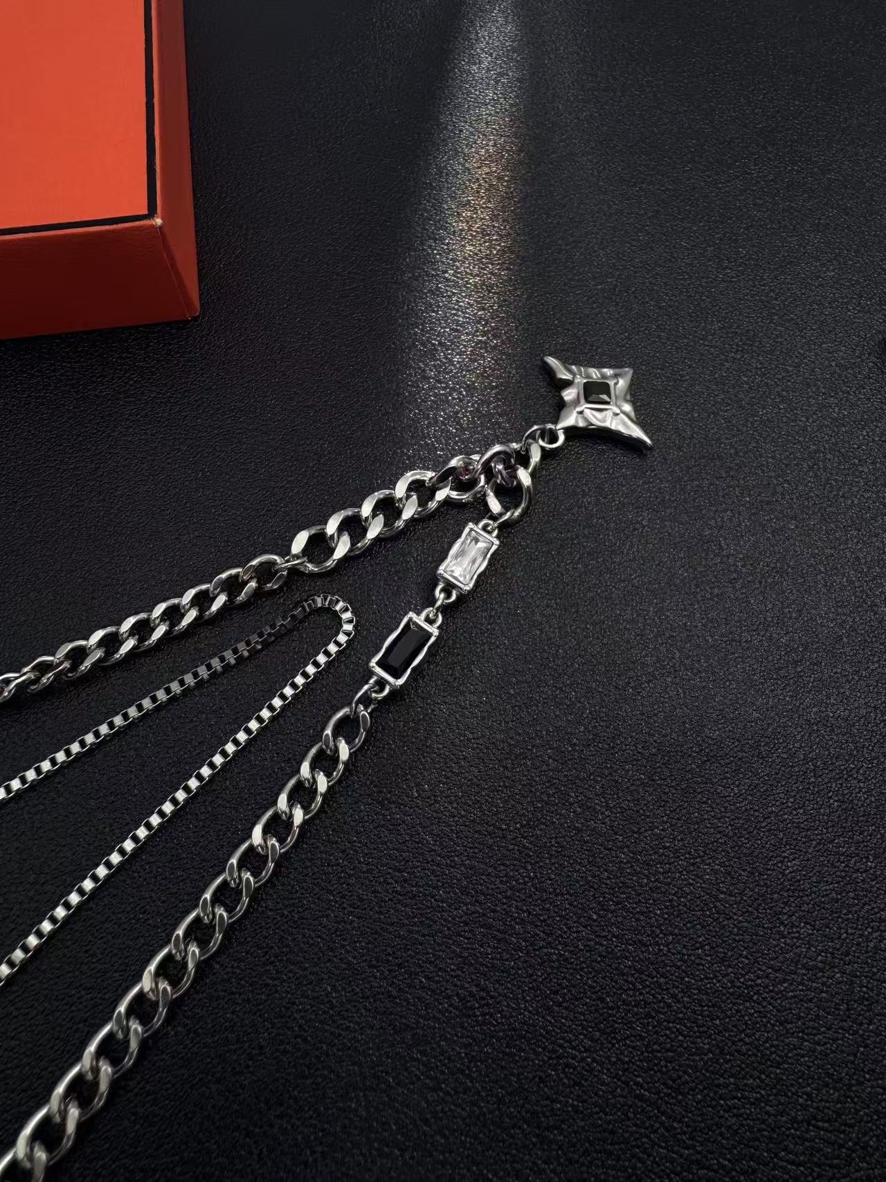 Planderful Jewelry Steel Necklace Double Layer Everyday Genie