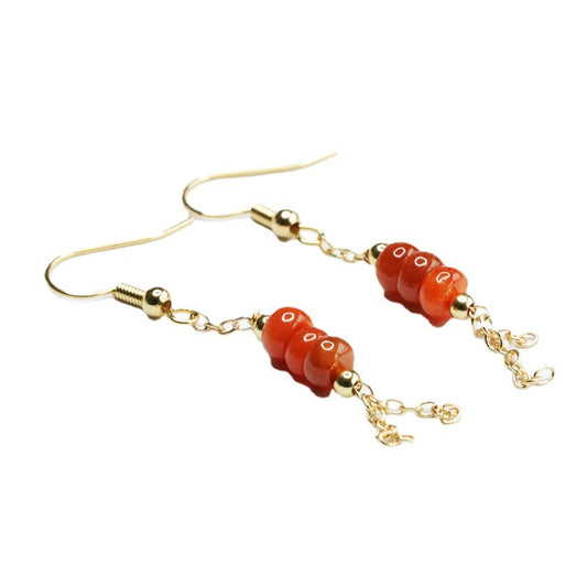 Red Jadeite Abacus Beads Sterling Silver Earrings