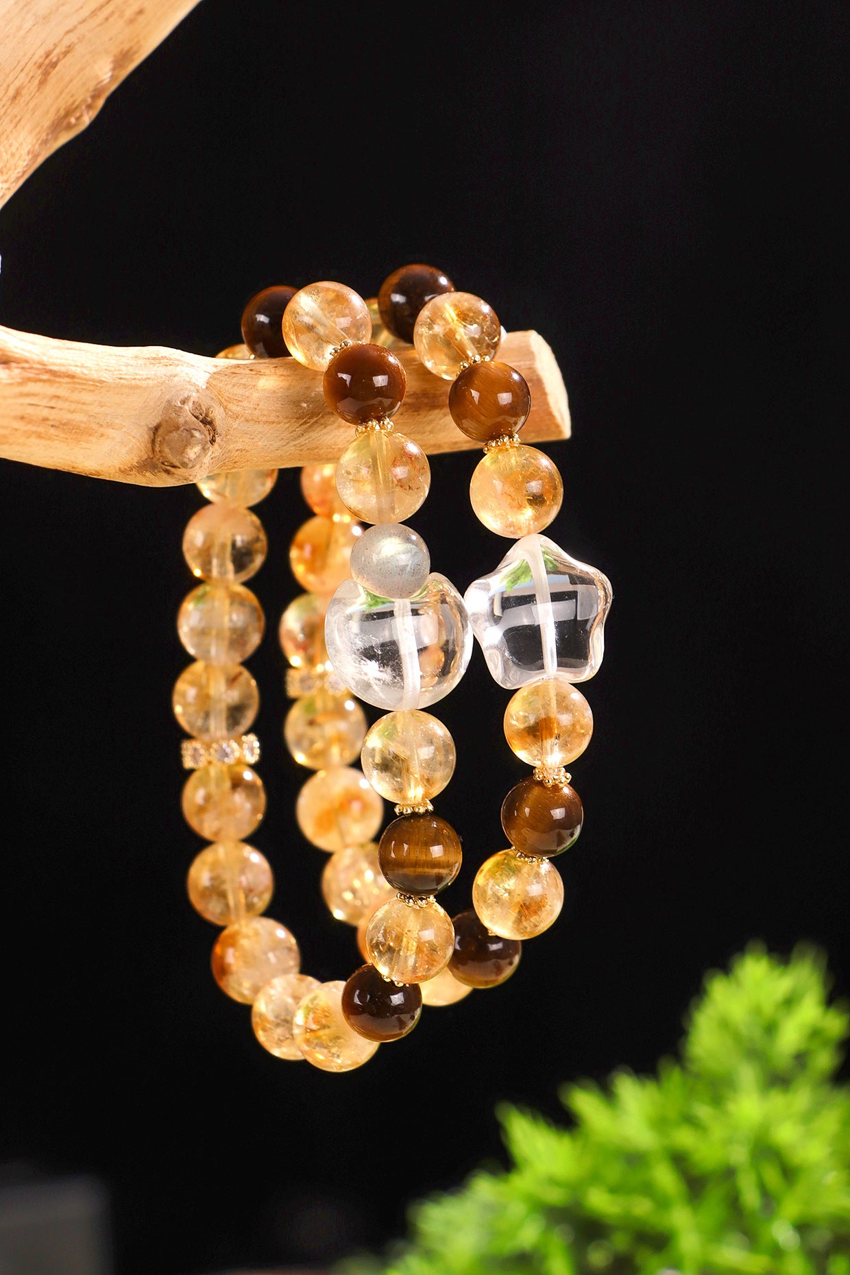Planderful Fortune's Favor Bracelet – Natural Huangta Crystal Beads for Good Luck