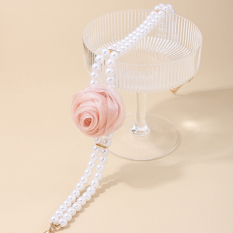 Retro Baroque Pink Rose Multi-layer Pearl Necklace - Vienna Verve Collection