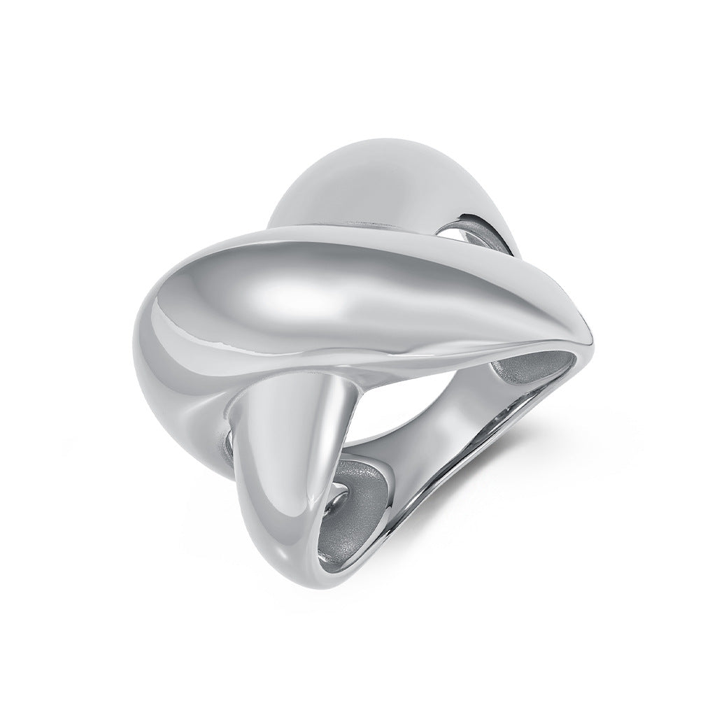 Planderful 18K Gold Plated Titanium Steel Ring For Women Smooth Finish Elegant Temperament
