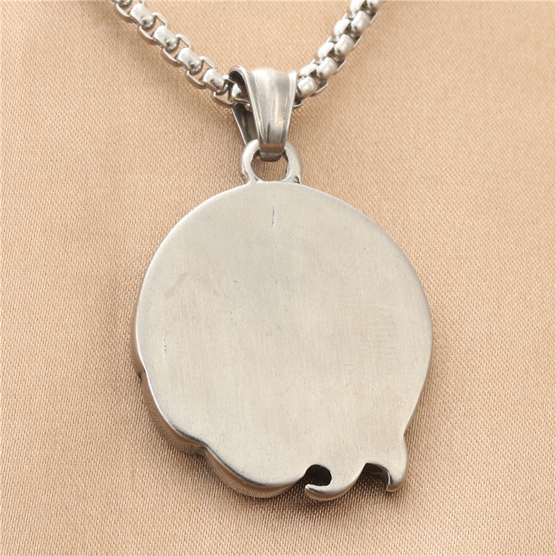 Titanium Steel Unicorn Pendant Necklace for Men - Retro Punk Stainless Steel Horse Design