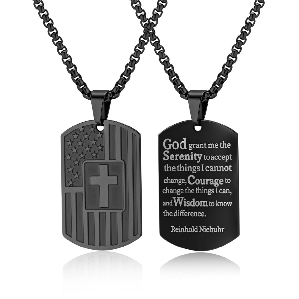 Planderful Titanium Steel Army Necklace For Men Durable Non Fading Protection Symbol Jewelry