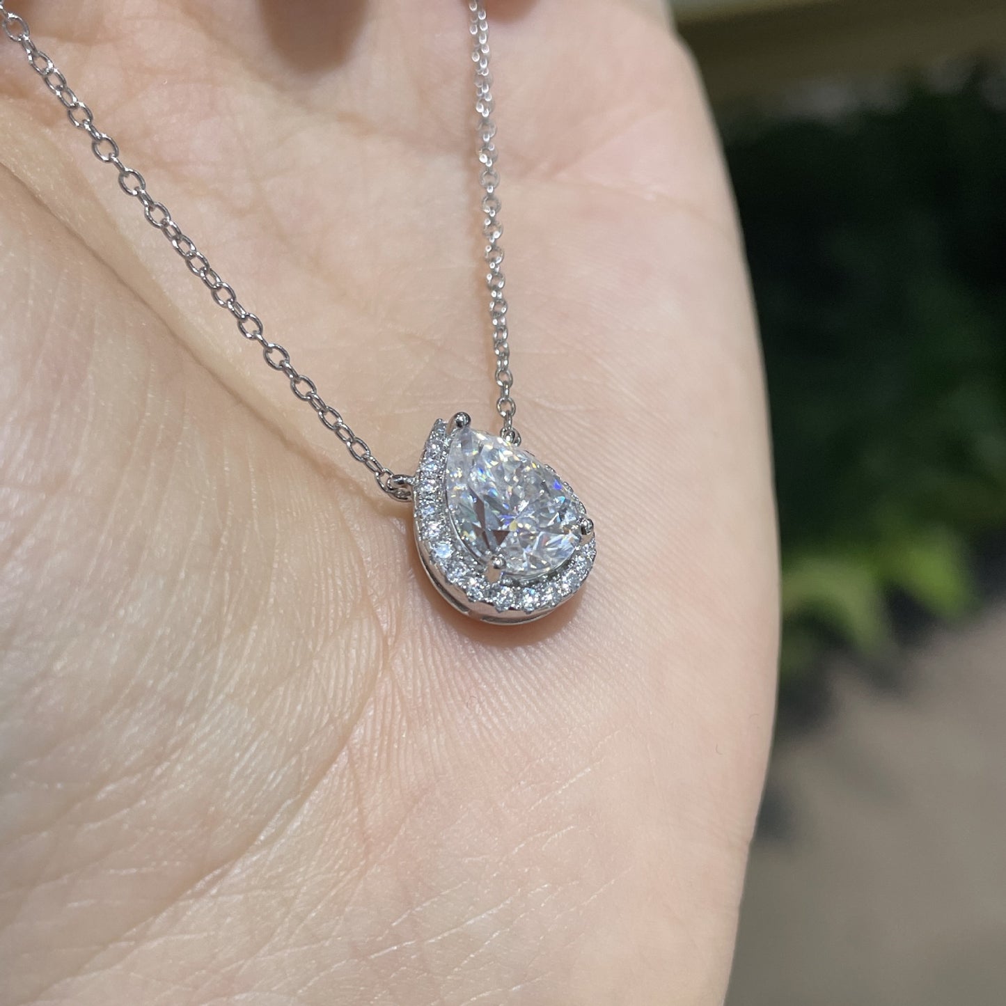 Moissanite Water Drop Pendant 2 Carat Sterling Silver S925 Necklace For Women Sparkling Everyday Wear Planderful Shop