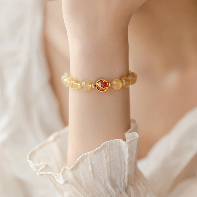 Attract Wealth Overnight with Natural Crystal Yellow Bracelet