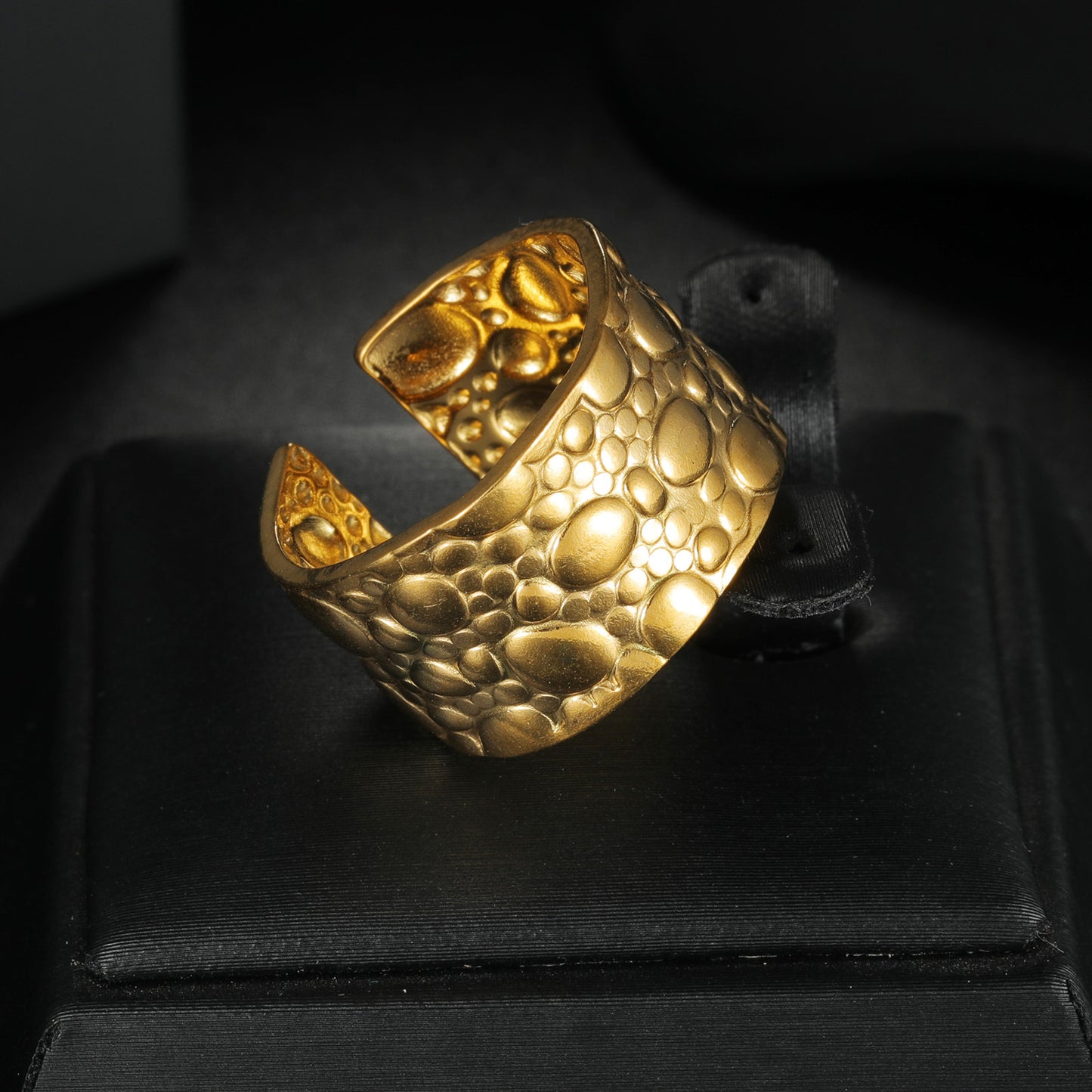 Stainless Steel Ring Everyday Genie By Planderful Collection Unisex Adjustable Bold Geometric Oil Drop Jewelry