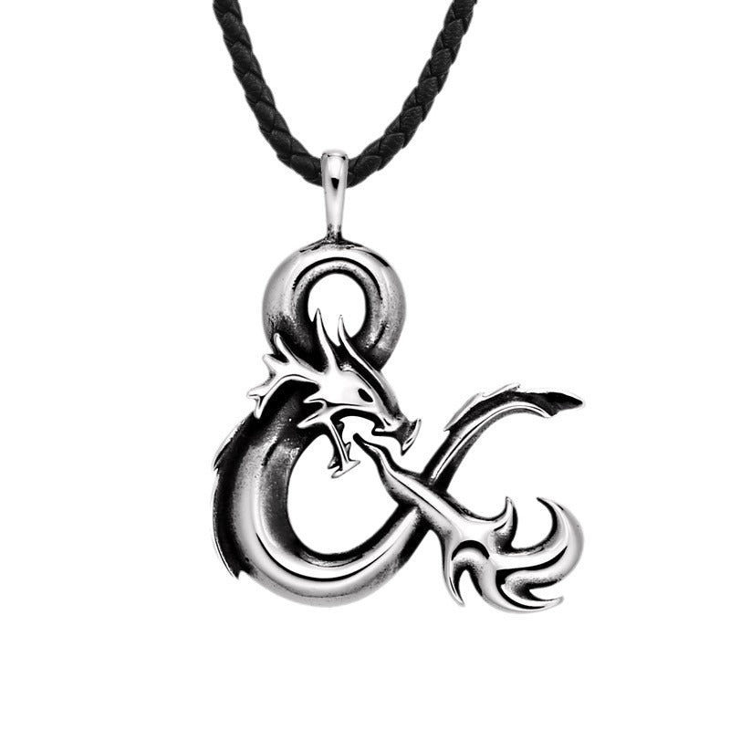 Customized Retro Chinese Dragon Fire Titanium Steel Pendant for Men - Wholesale Stainless Steel Jewelry