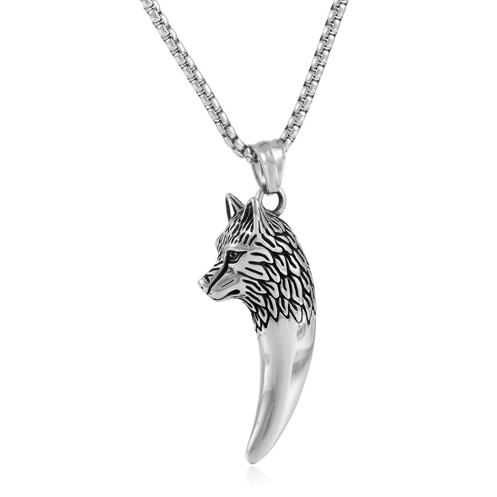 European And American Stainless Steel Wolf Pendant Necklace