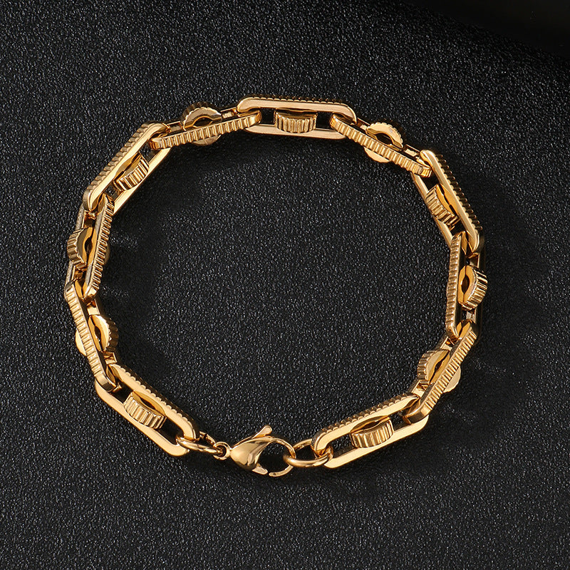 Planderful Collection Locomotive Steel Bracelet Premium Men