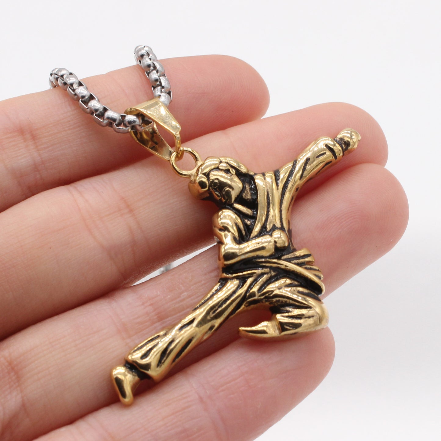 Bruce Lee Kung Fu Pendant Titanium Steel For Men Unisex Durable Protection Statement Planderful