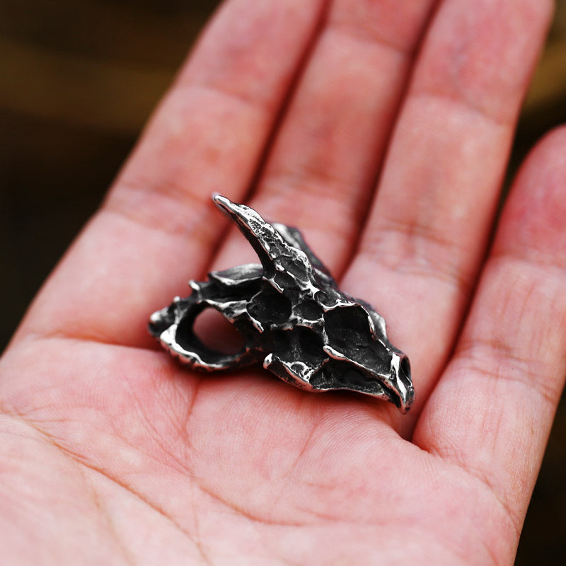 Titanium Steel Dragon Skull Pendant Necklace for Men - Targaryen Inspired Design