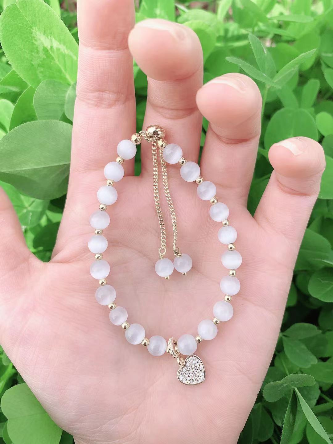 Luxuriously Handcrafted Opal Bracelet with Sterling Silver Beads