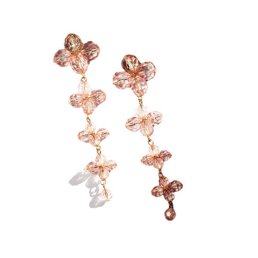 Blossom Bliss Acrylic Floral Drop Earrings - Elegant Fashion Accessory