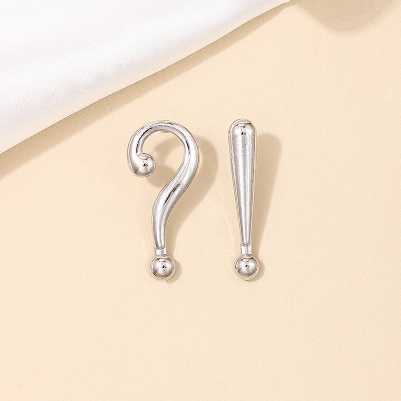Creative Retro Exclamation Mark Stud Earrings for Women